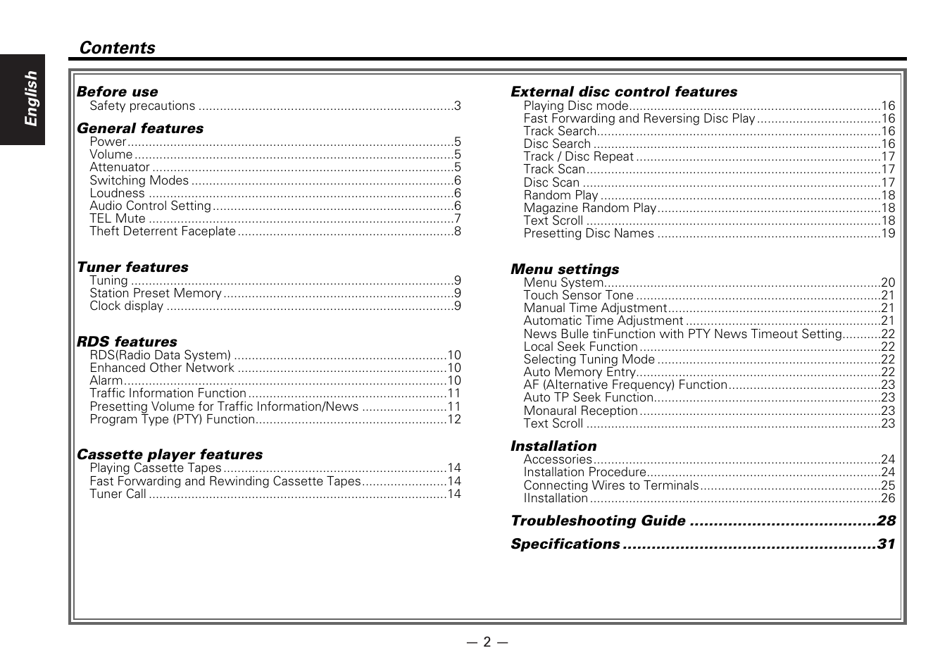 Kenwood KRC-178RG User Manual | Page 2 / 32