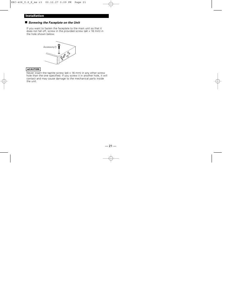 Kenwood KRC-38MR User Manual | Page 21 / 26