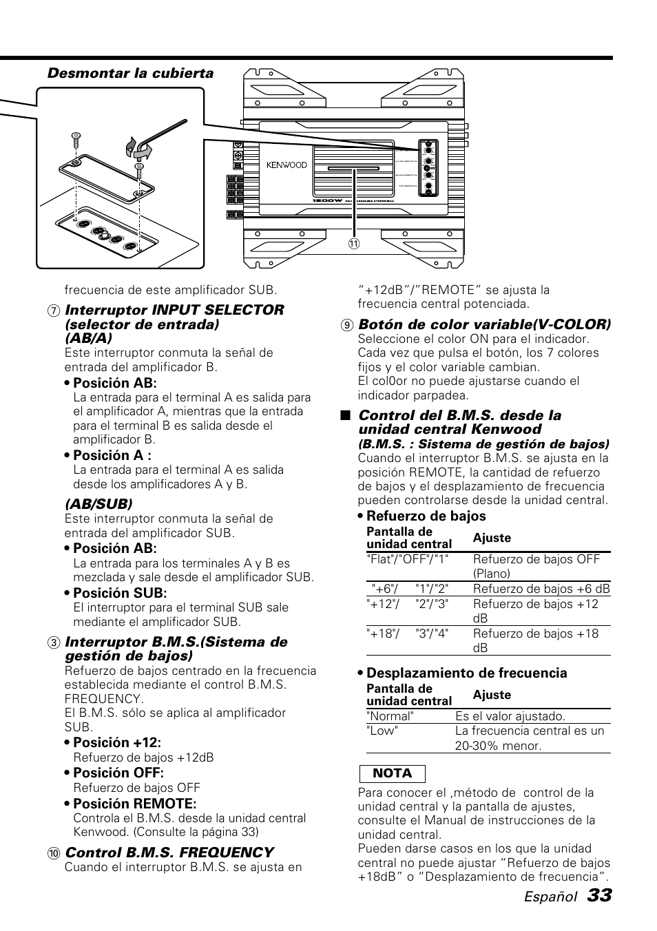 Kenwood KAC-X650D User Manual | Page 33 / 44