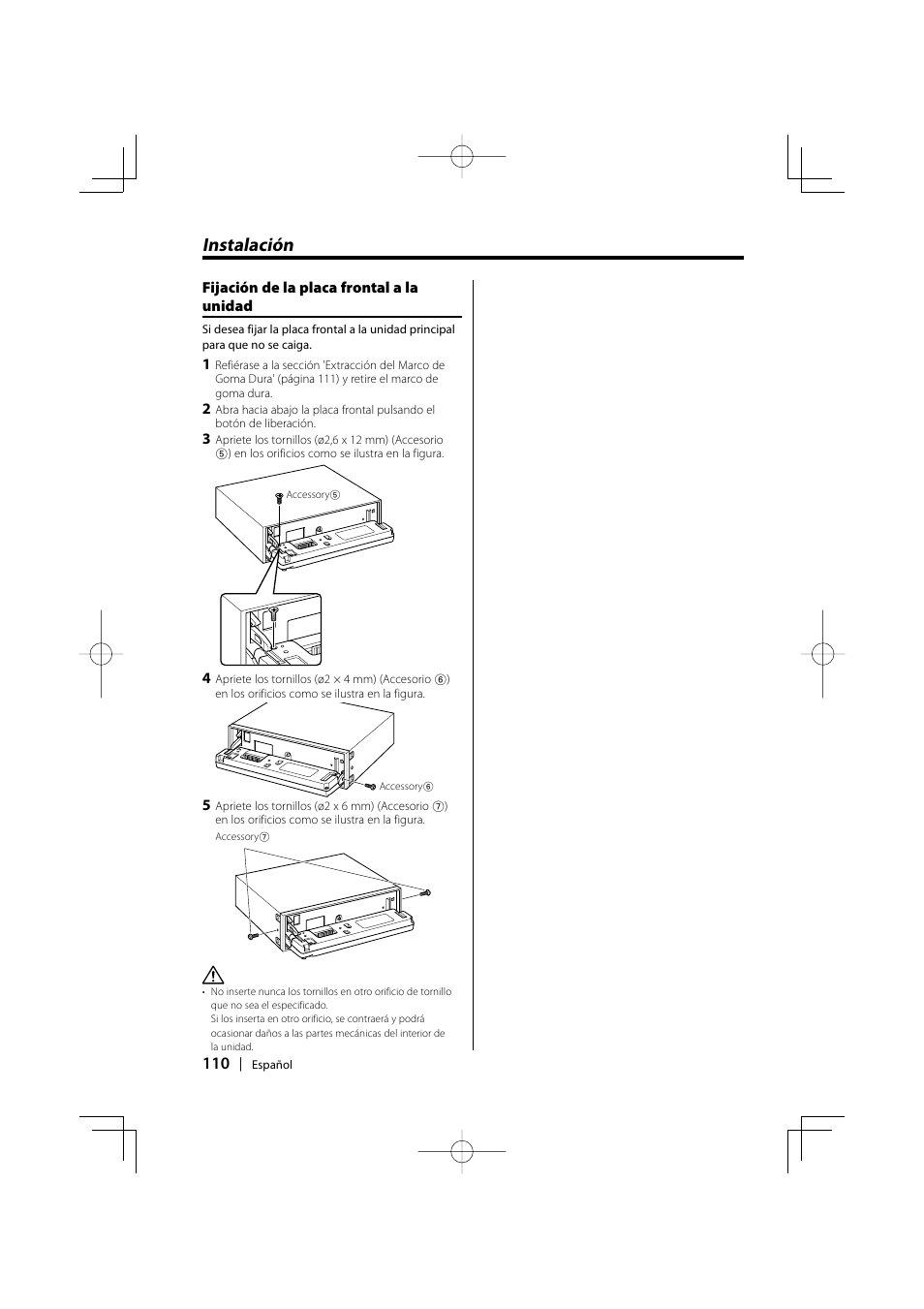 Instalación | Kenwood KDC-MPV5025 User Manual | Page 110 / 116