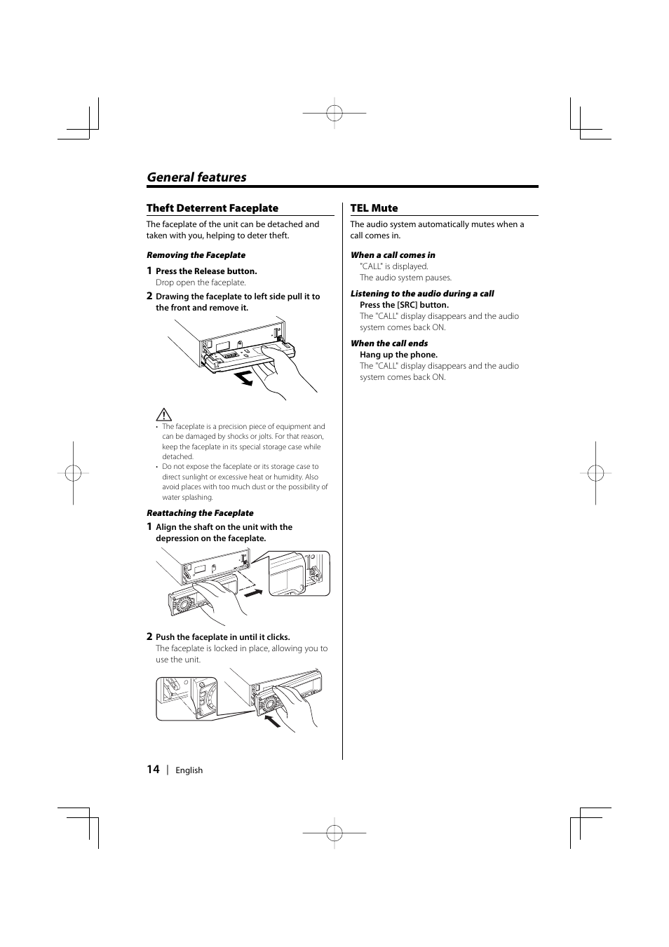 General features | Kenwood KDC-MPV5025 User Manual | Page 14 / 116