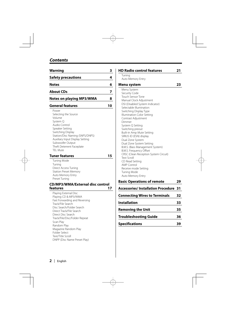 Kenwood KDC-MPV5025 User Manual | Page 2 / 116