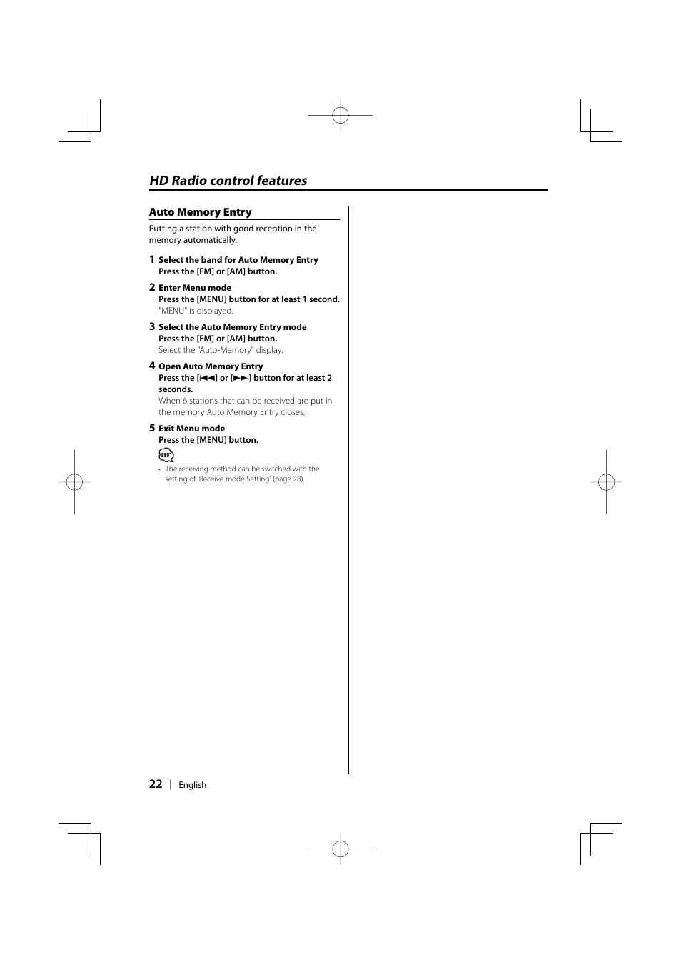 Hd radio control features | Kenwood KDC-MPV5025 User Manual | Page 22 / 116