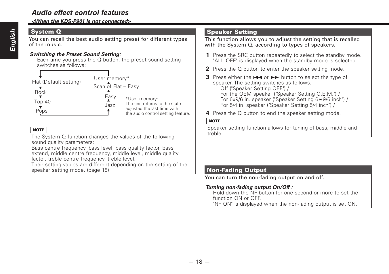 Audio effect control features | Kenwood Z920DVD User Manual | Page 18 / 76