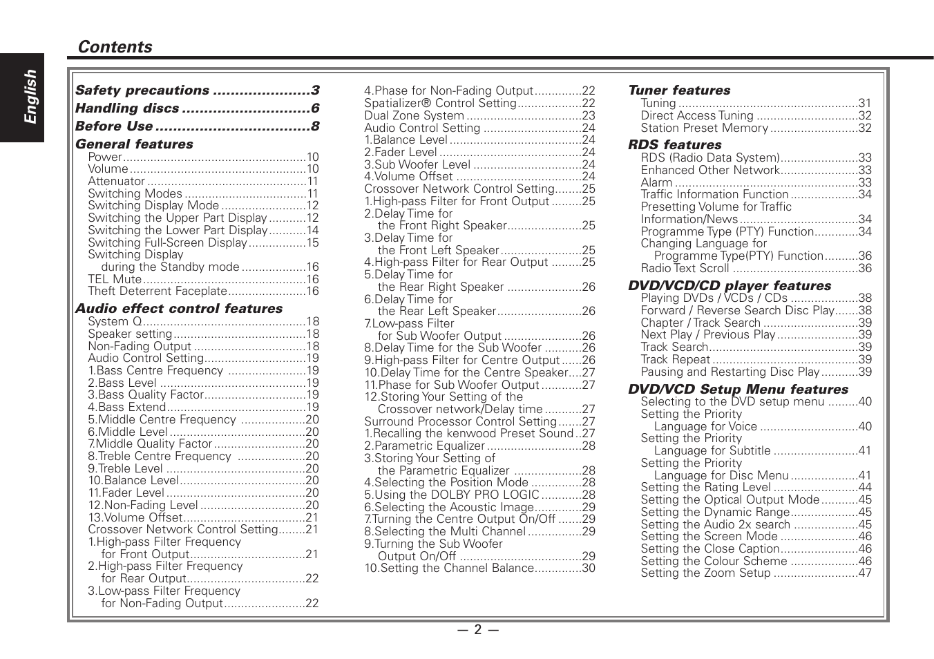 Kenwood Z920DVD User Manual | Page 2 / 76