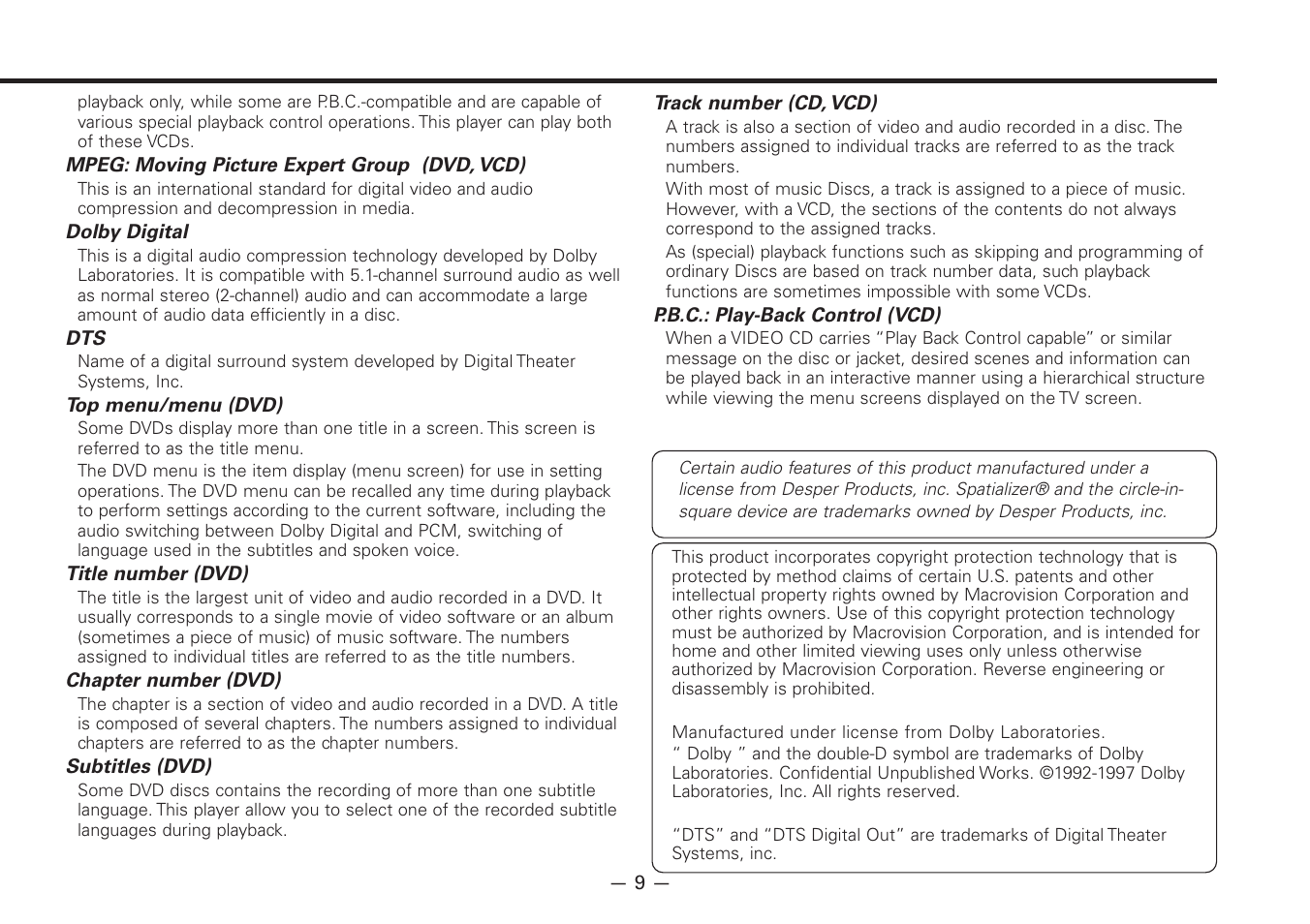 Kenwood Z920DVD User Manual | Page 9 / 76