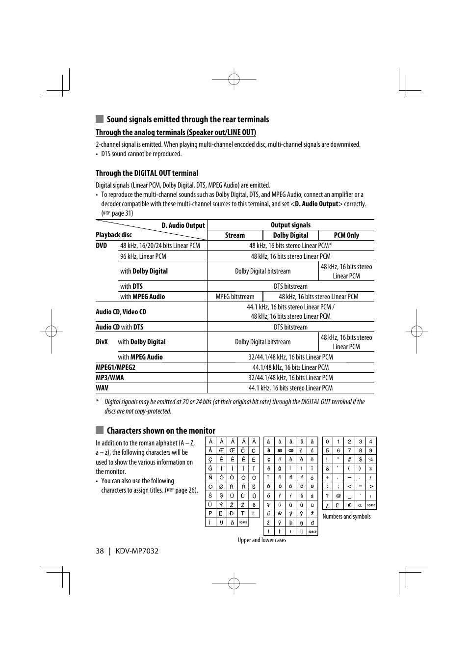 Kenwood KDV-MP7032 User Manual | Page 38 / 43