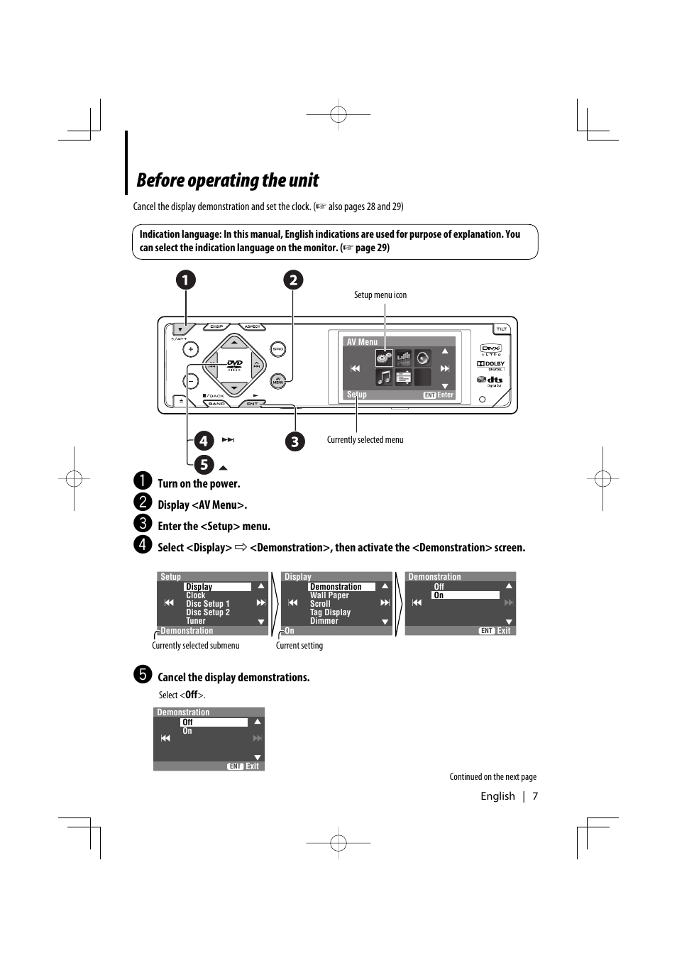 Before operating the unit, Introduction | Kenwood KDV-MP7032 User Manual | Page 7 / 43