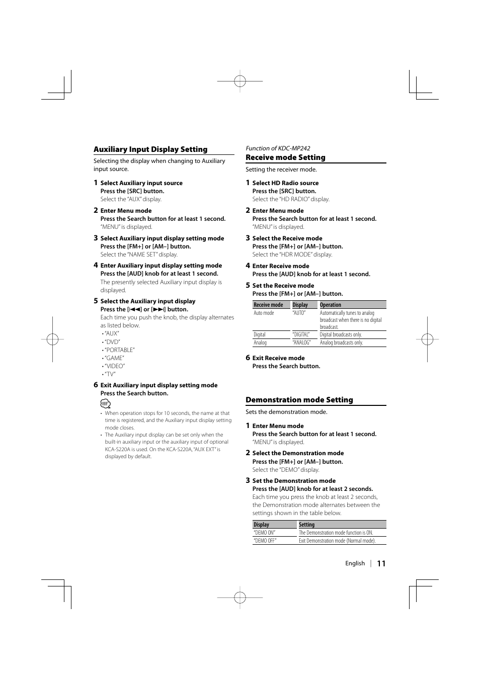 Kenwood KDC-MP142 User Manual | Page 11 / 56