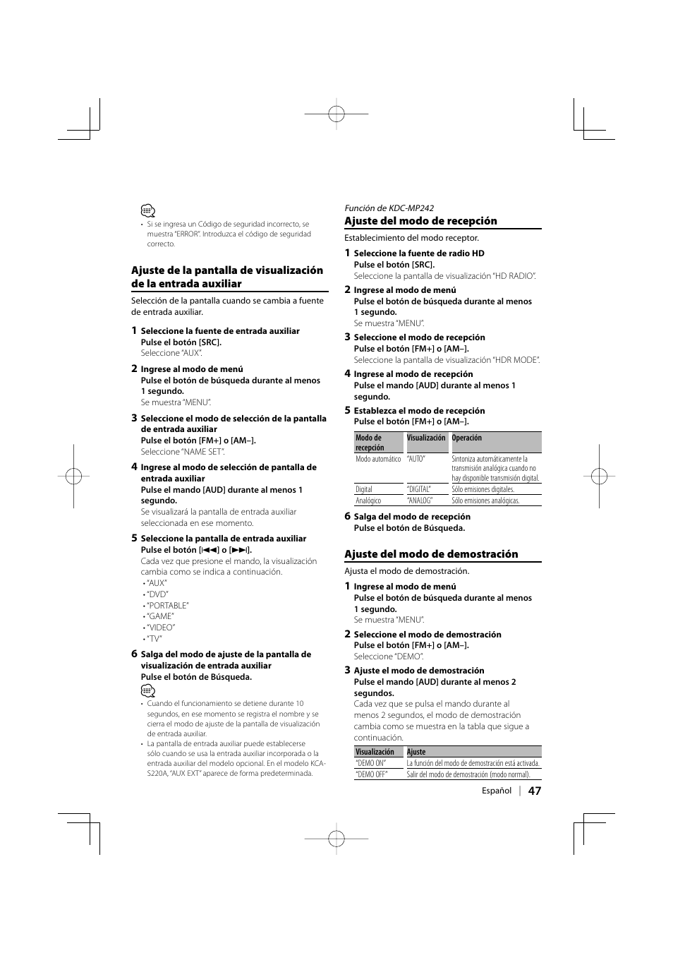 Kenwood KDC-MP142 User Manual | Page 47 / 56