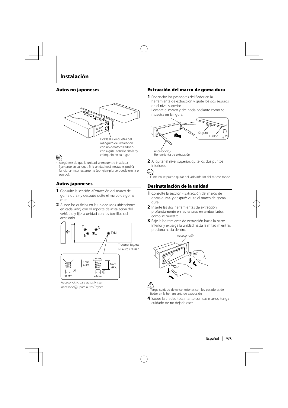 Instalación | Kenwood KDC-MP142 User Manual | Page 53 / 56