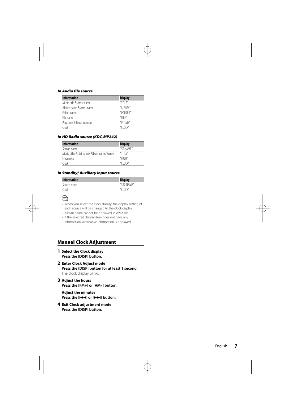 Kenwood KDC-MP142 User Manual | Page 7 / 56