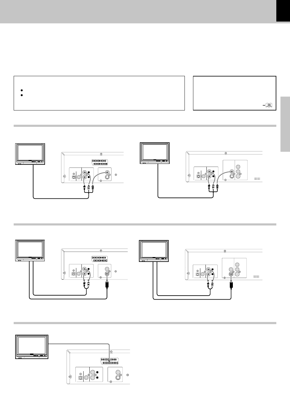 System connections, Connecting to a tv with s-video input terminal, Connecting to a tv with scart input terminal | For europe and u.k.), Preparations, Caution, Audio cord s-video cord tv tv, Audio cord and video cord, Tv (for europe and u.k.) (for other countries), Malfunction of microcomputer | Kenwood DVF-3050 User Manual | Page 11 / 40