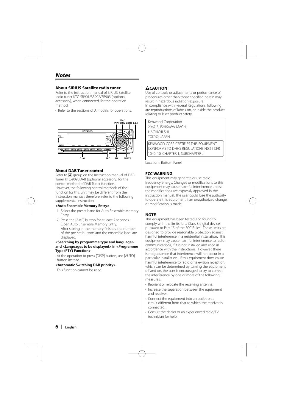 Kenwood KDC-MP3035 User Manual | Page 6 / 96