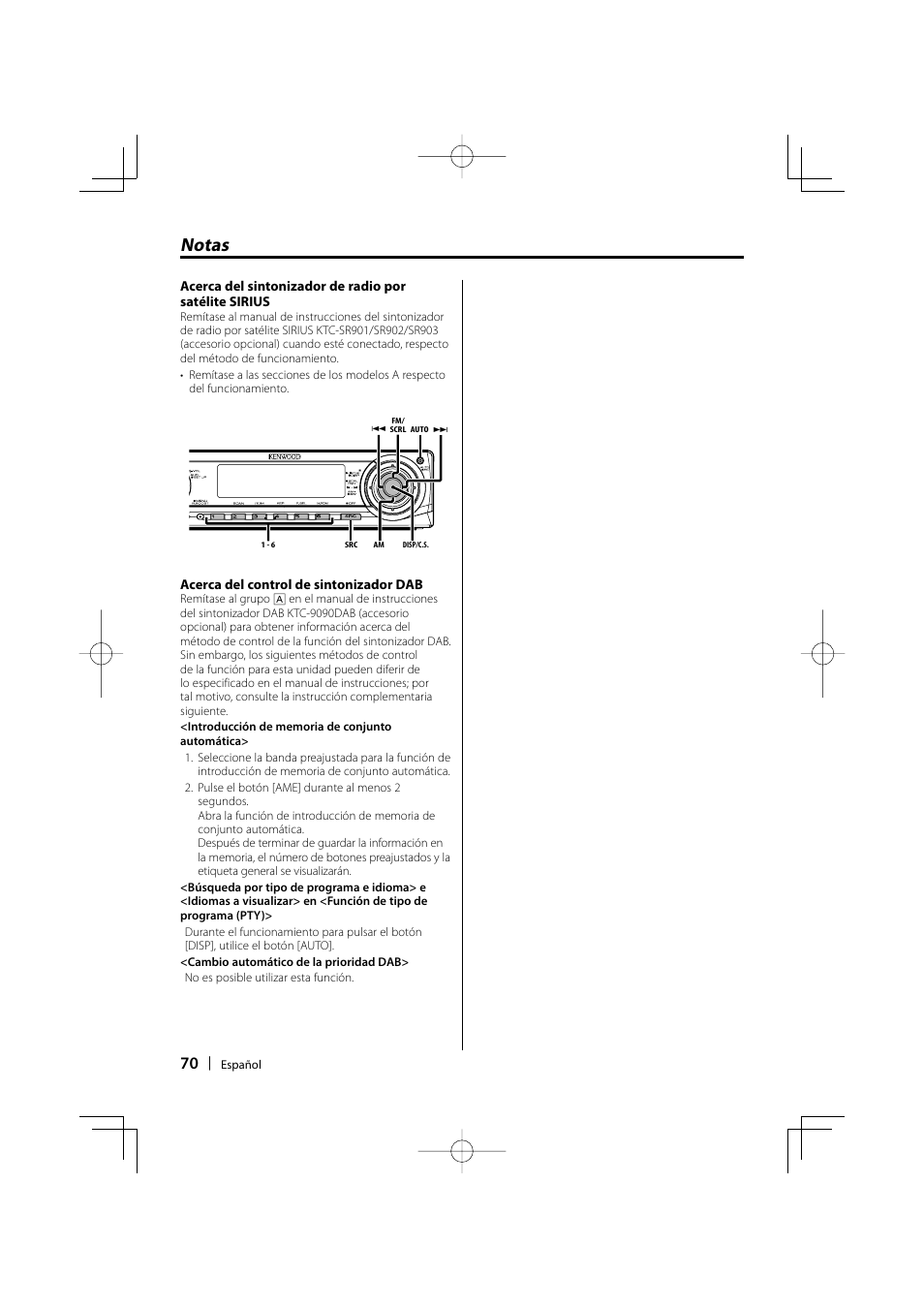 Notas | Kenwood KDC-MP3035 User Manual | Page 70 / 96