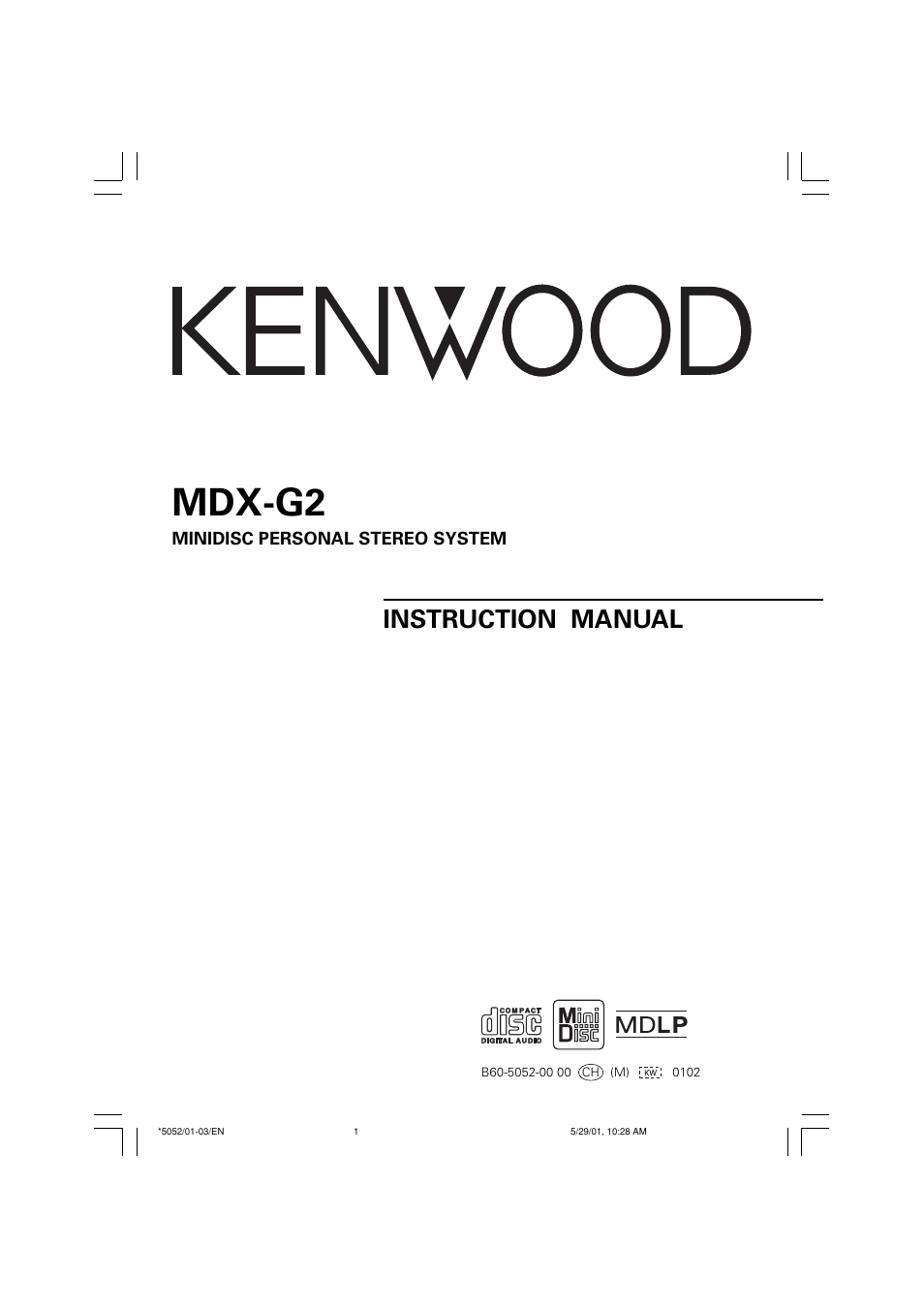 Kenwood MDX-G2 User Manual | 60 pages