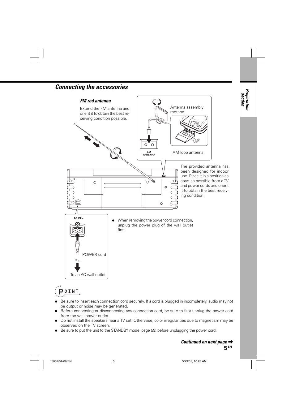 Connecting the accessories | Kenwood MDX-G2 User Manual | Page 5 / 60