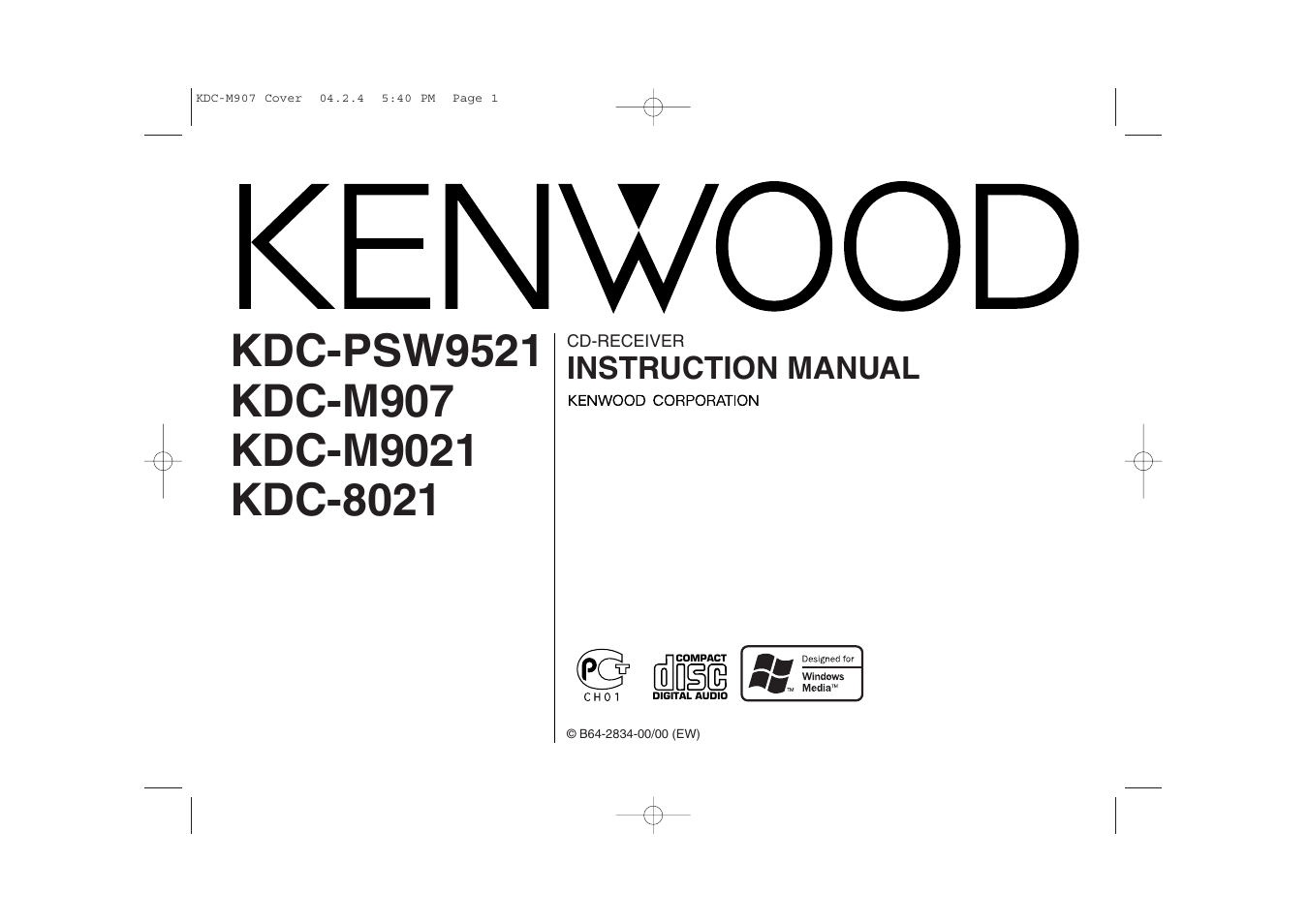 Kenwood KDC-PSW9521  EN User Manual | 52 pages