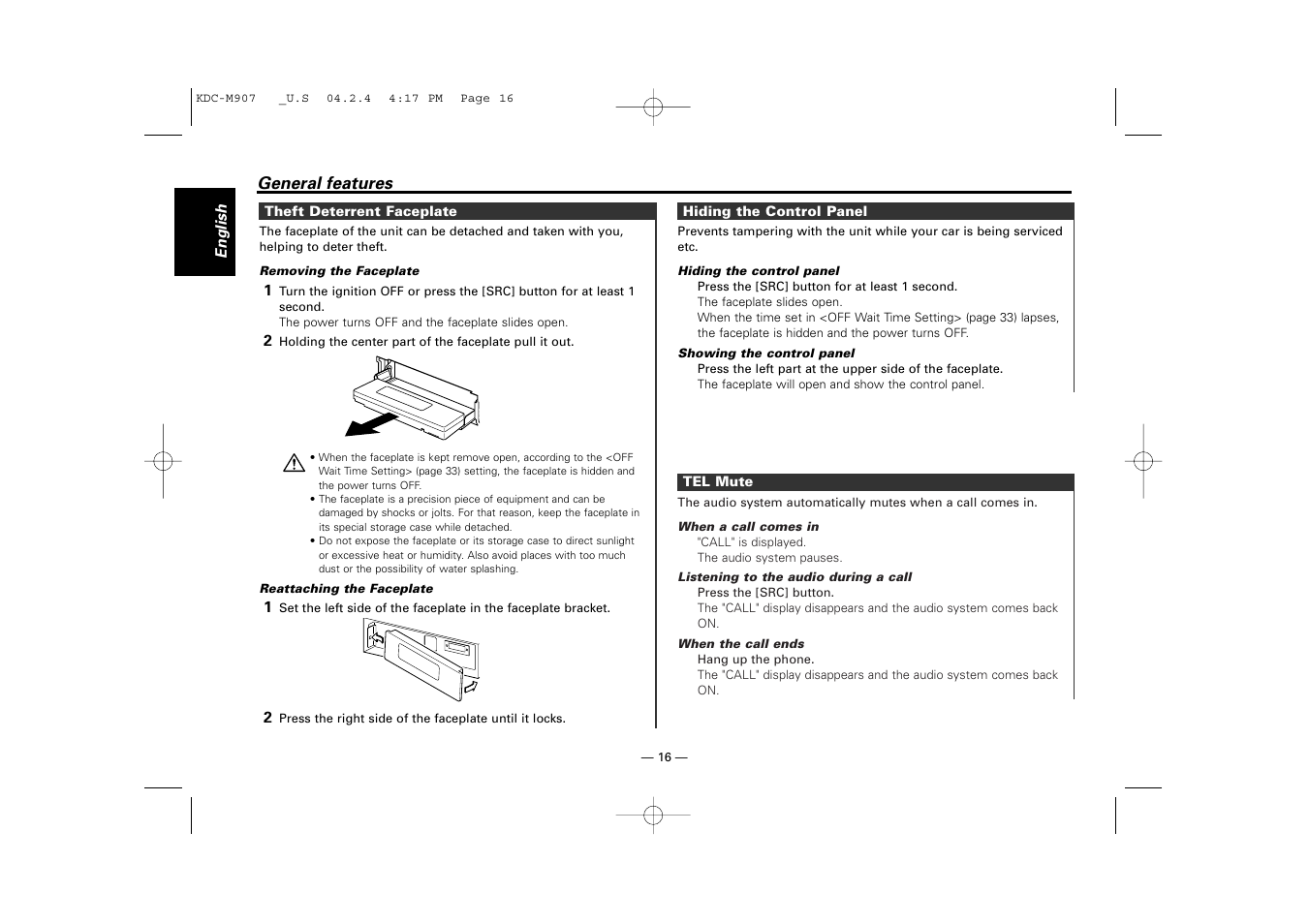 Kenwood KDC-PSW9521  EN User Manual | Page 16 / 52