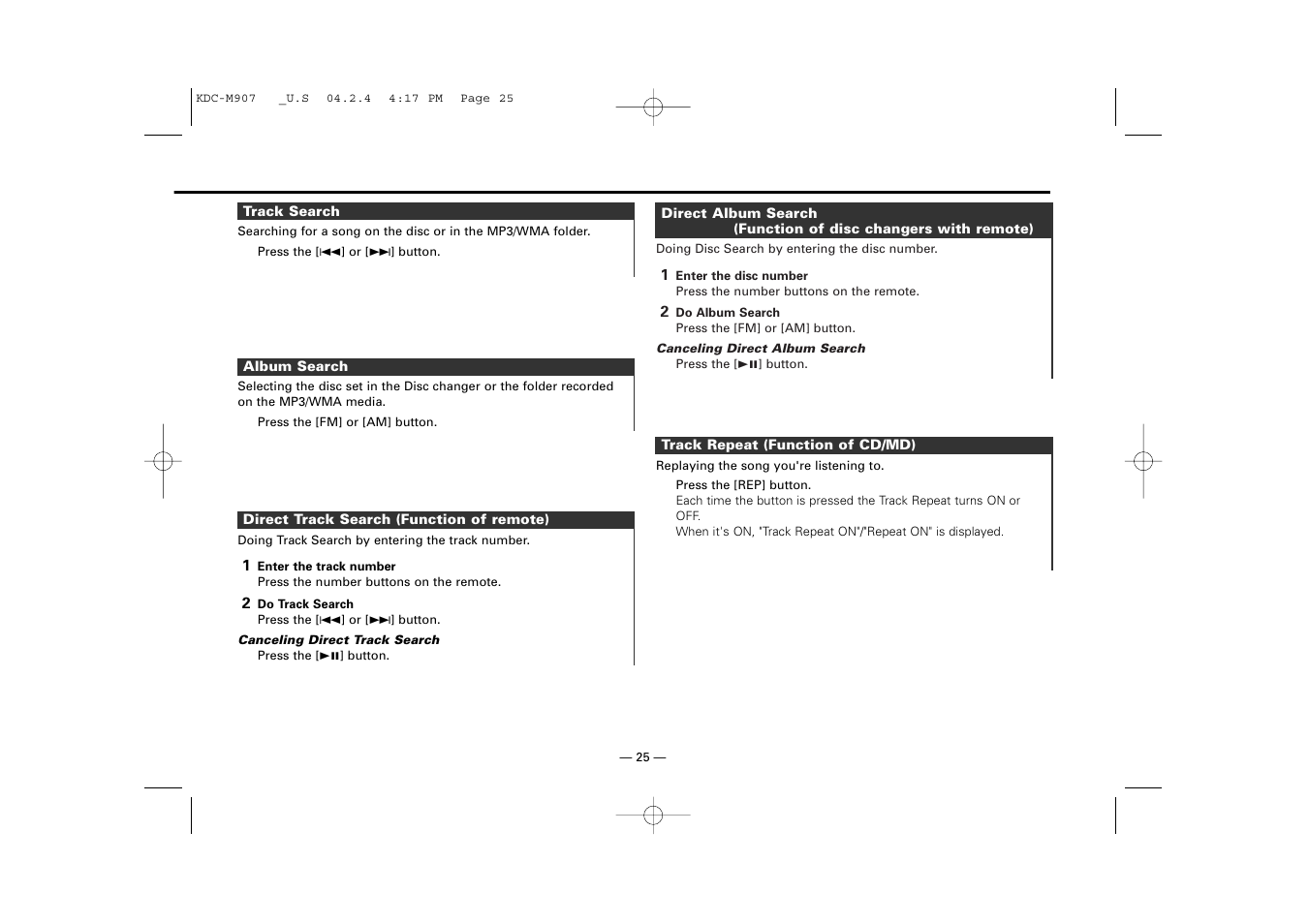 Kenwood KDC-PSW9521  EN User Manual | Page 25 / 52