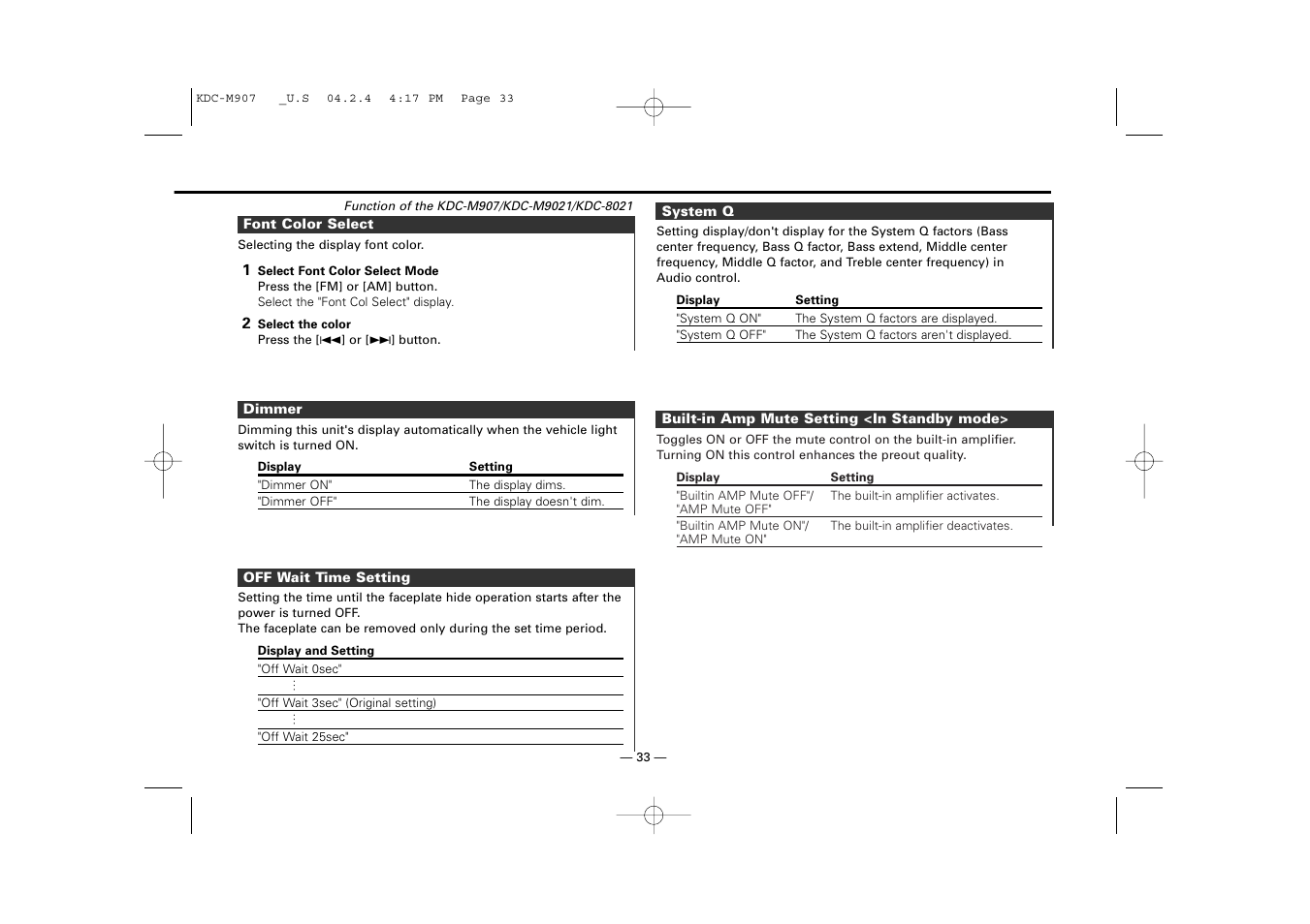 Kenwood KDC-PSW9521  EN User Manual | Page 33 / 52