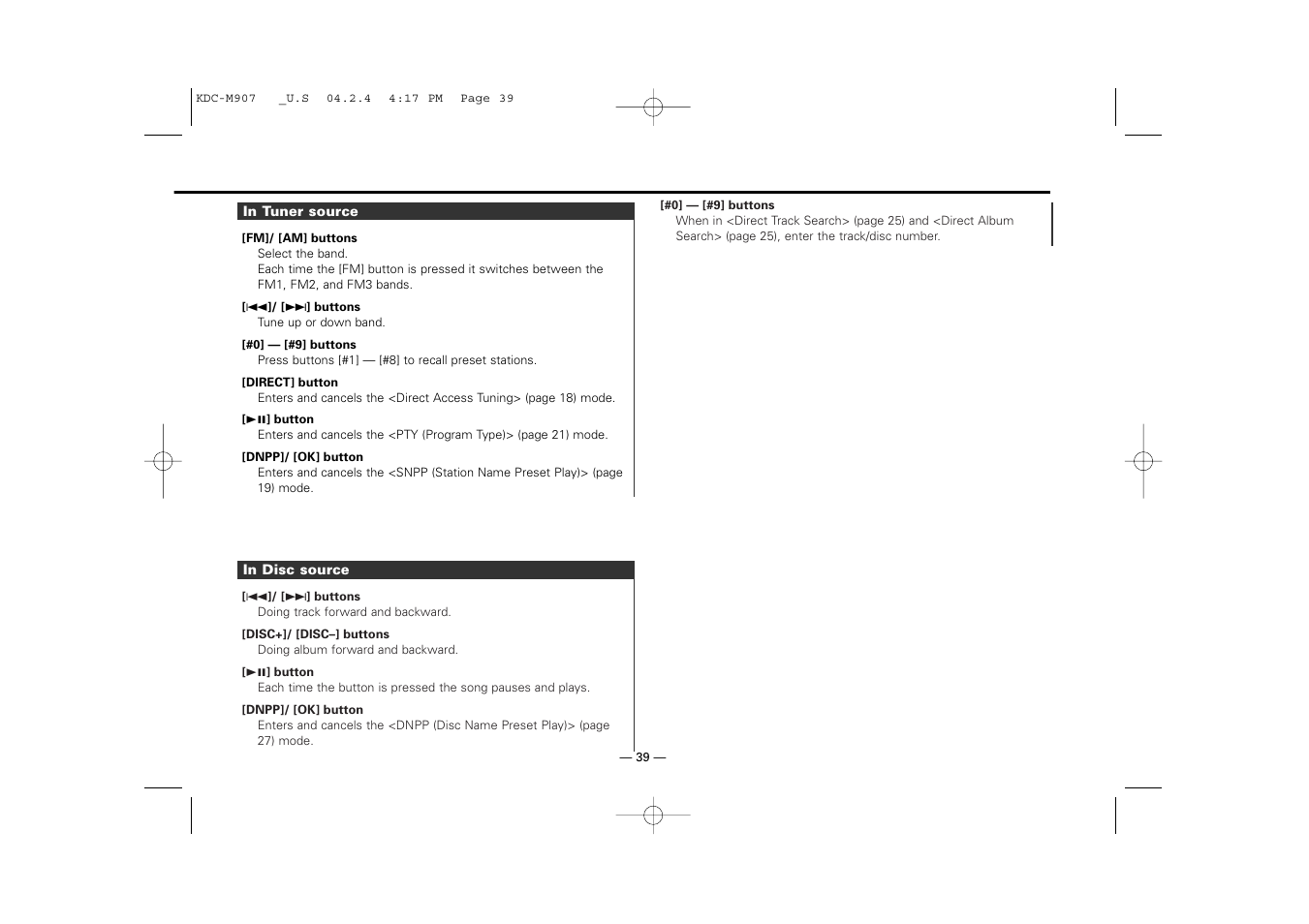 Kenwood KDC-PSW9521  EN User Manual | Page 39 / 52