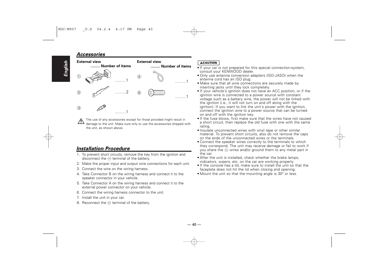 Kenwood KDC-PSW9521  EN User Manual | Page 40 / 52