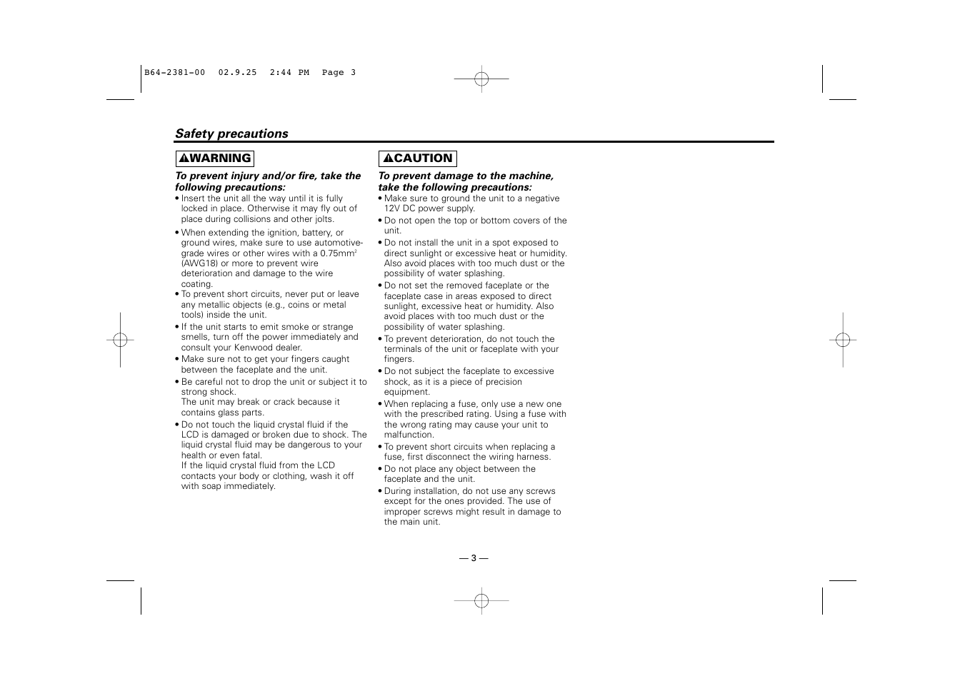 Kenwood KRC-21SG User Manual | Page 3 / 16