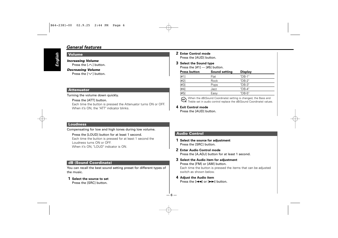 Kenwood KRC-21SG User Manual | Page 6 / 16