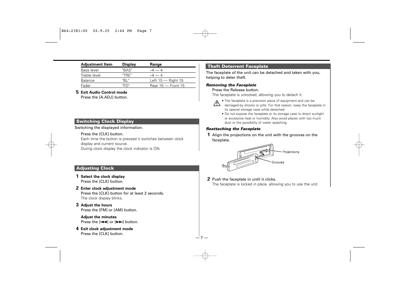 Kenwood KRC-21SG User Manual | Page 7 / 16