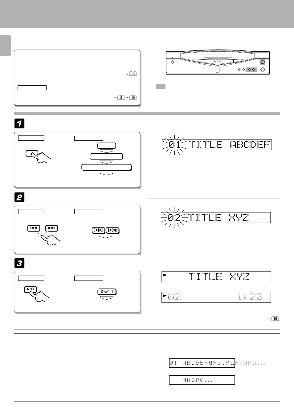 Searching for tracks by title (title search), Preparation | Kenwood D-S300 User Manual | Page 14 / 28