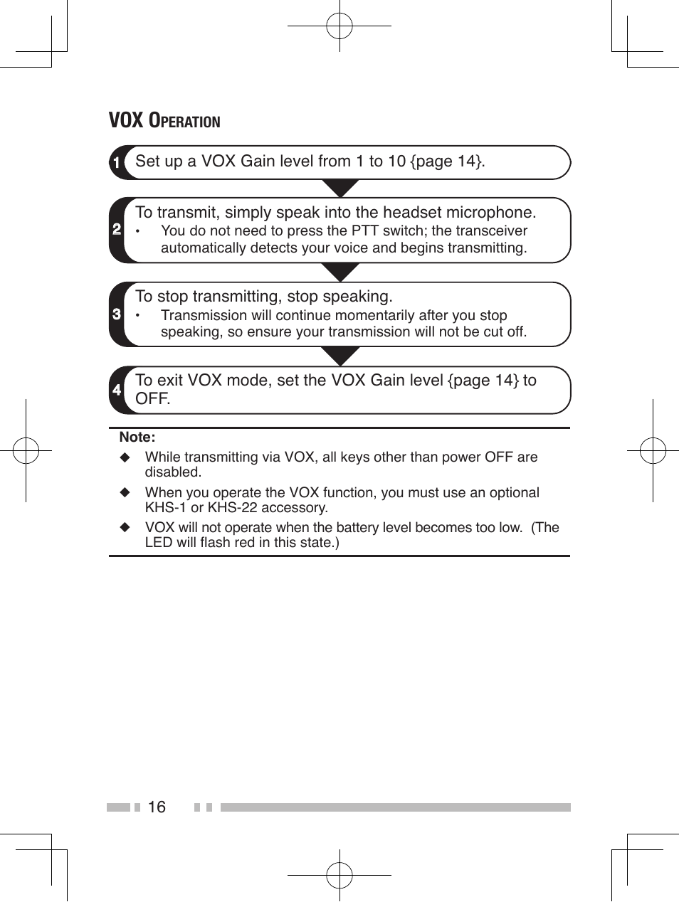 Vox o | Kenwood TK-2200L User Manual | Page 24 / 47