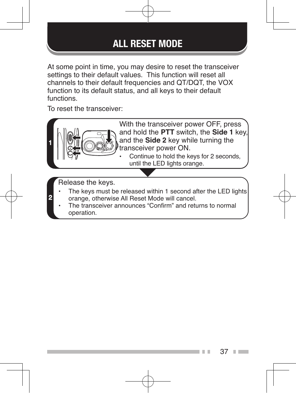 All reset mode | Kenwood TK-2200L User Manual | Page 45 / 47