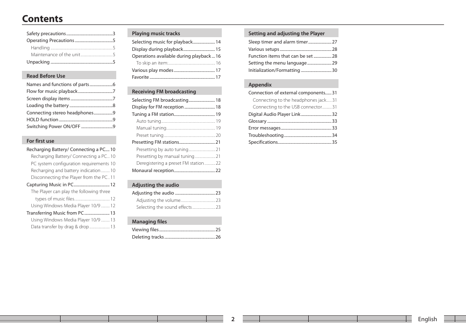 Kenwood M1GC7 User Manual | Page 2 / 36