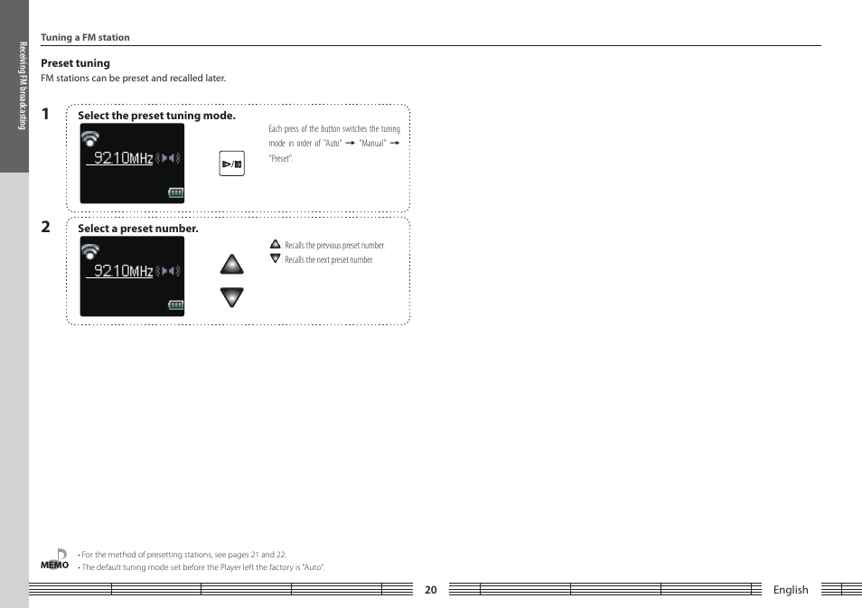 Preset tuning, Preset.tuning | Kenwood M1GC7 User Manual | Page 20 / 36