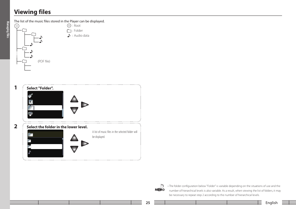Managing files, Viewing files | Kenwood M1GC7 User Manual | Page 25 / 36