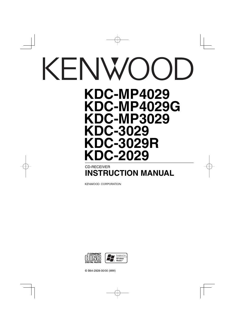 Kenwood KDC-MP4029G User Manual | 40 pages