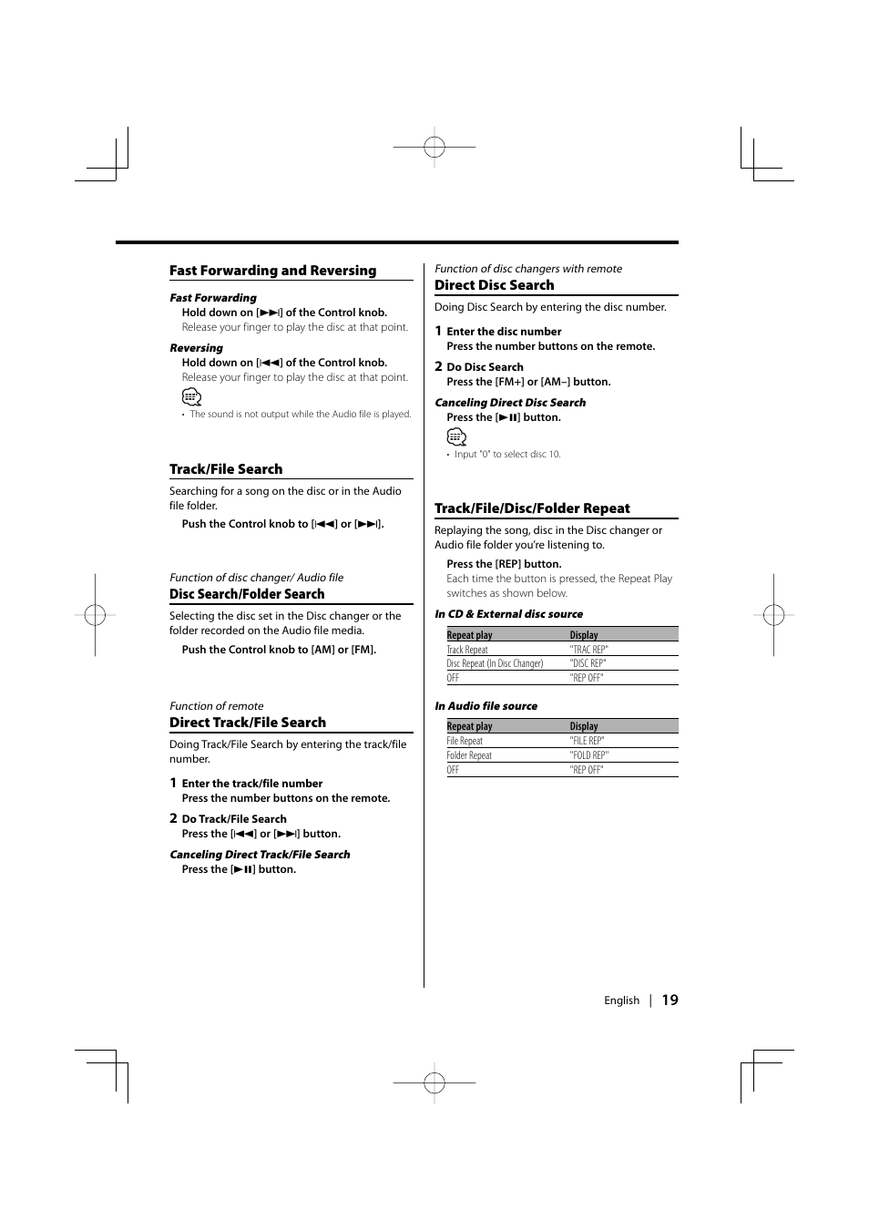 Kenwood KDC-MP4029G User Manual | Page 19 / 40