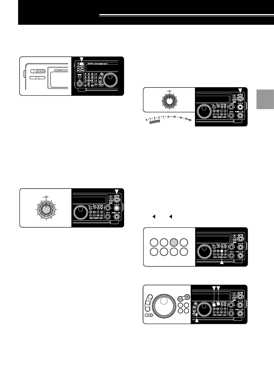 Operating basics, Switching power on/off, Adjusting volume | Selecting vfo a or vfo b, Selecting a band, Audio frequency (af) gain, Radio frequency (rf) gain | Kenwood TS-570D User Manual | Page 19 / 89