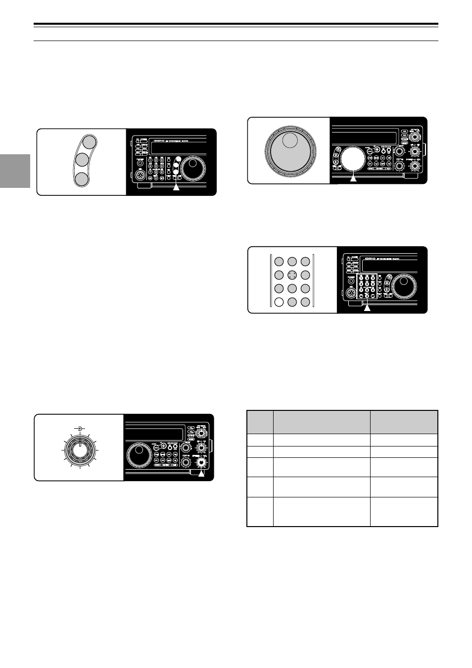 Selecting a mode, Adjusting squelch, Selecting a frequency | Front panel meter, 4 operating basics | Kenwood TS-570D User Manual | Page 20 / 89