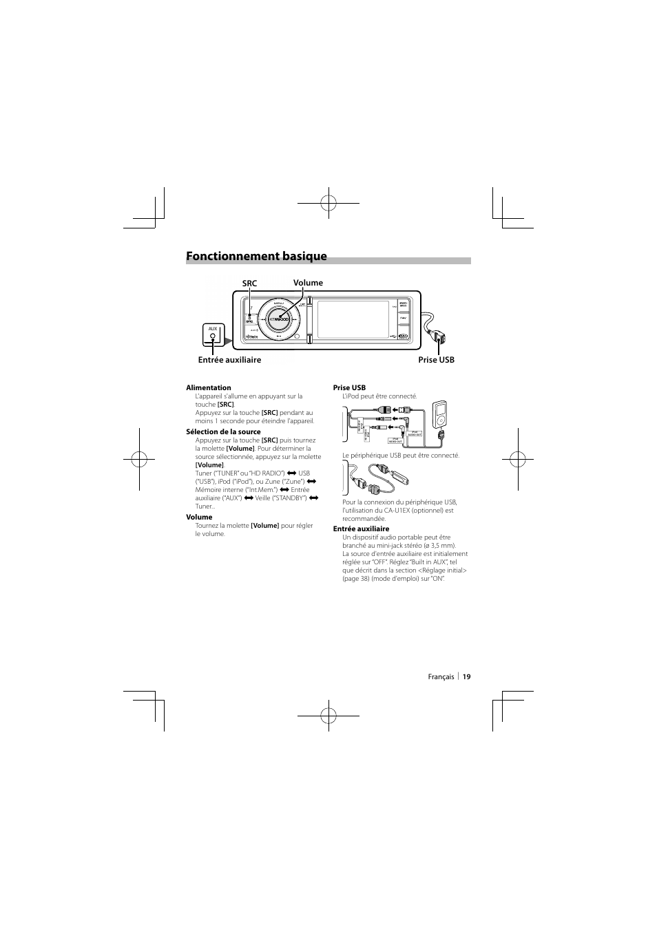 Fonctionnement basique | Kenwood KIV-BT900 User Manual | Page 19 / 48