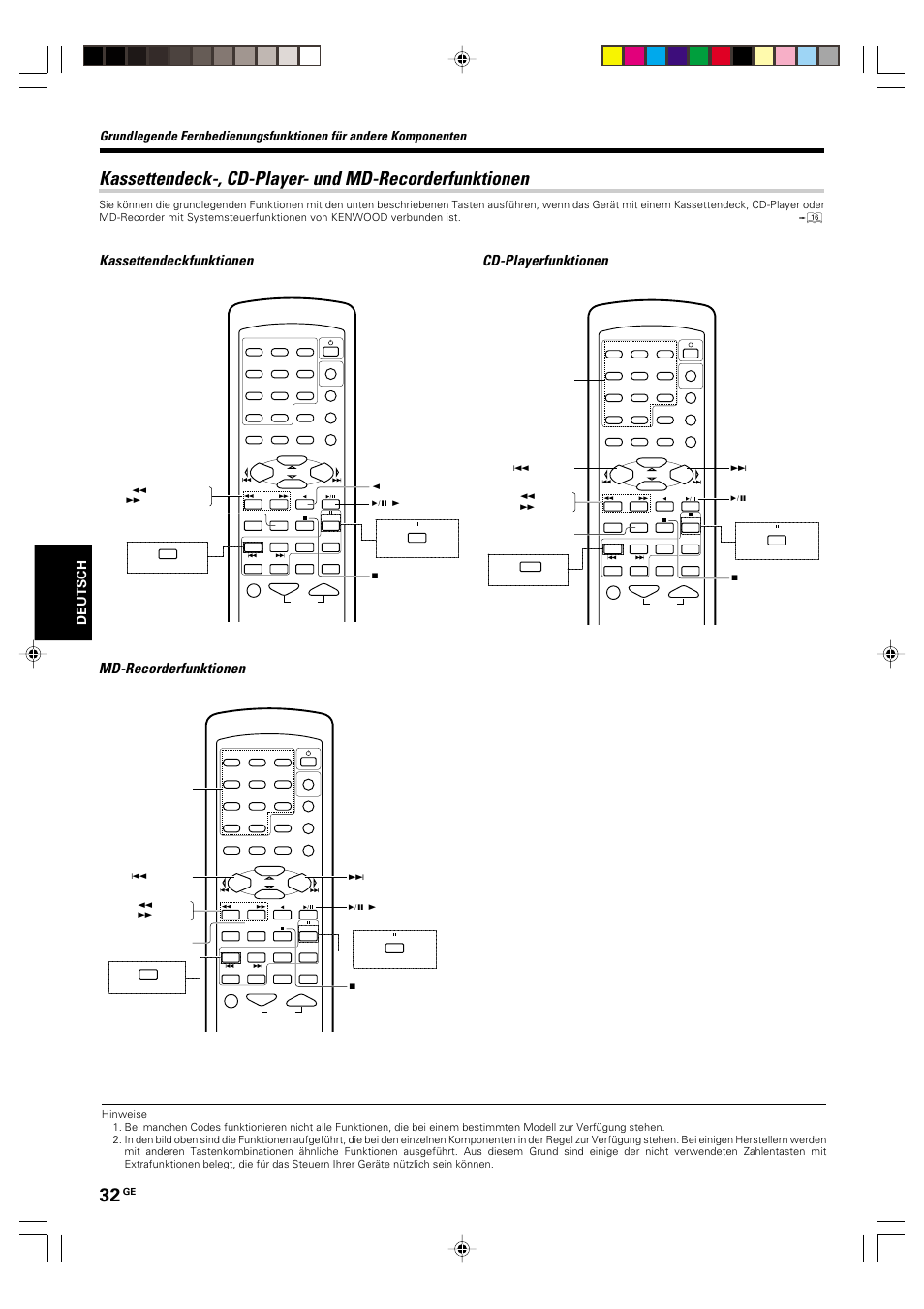 Deutsch | Kenwood KRF-V5570D User Manual | Page 104 / 180