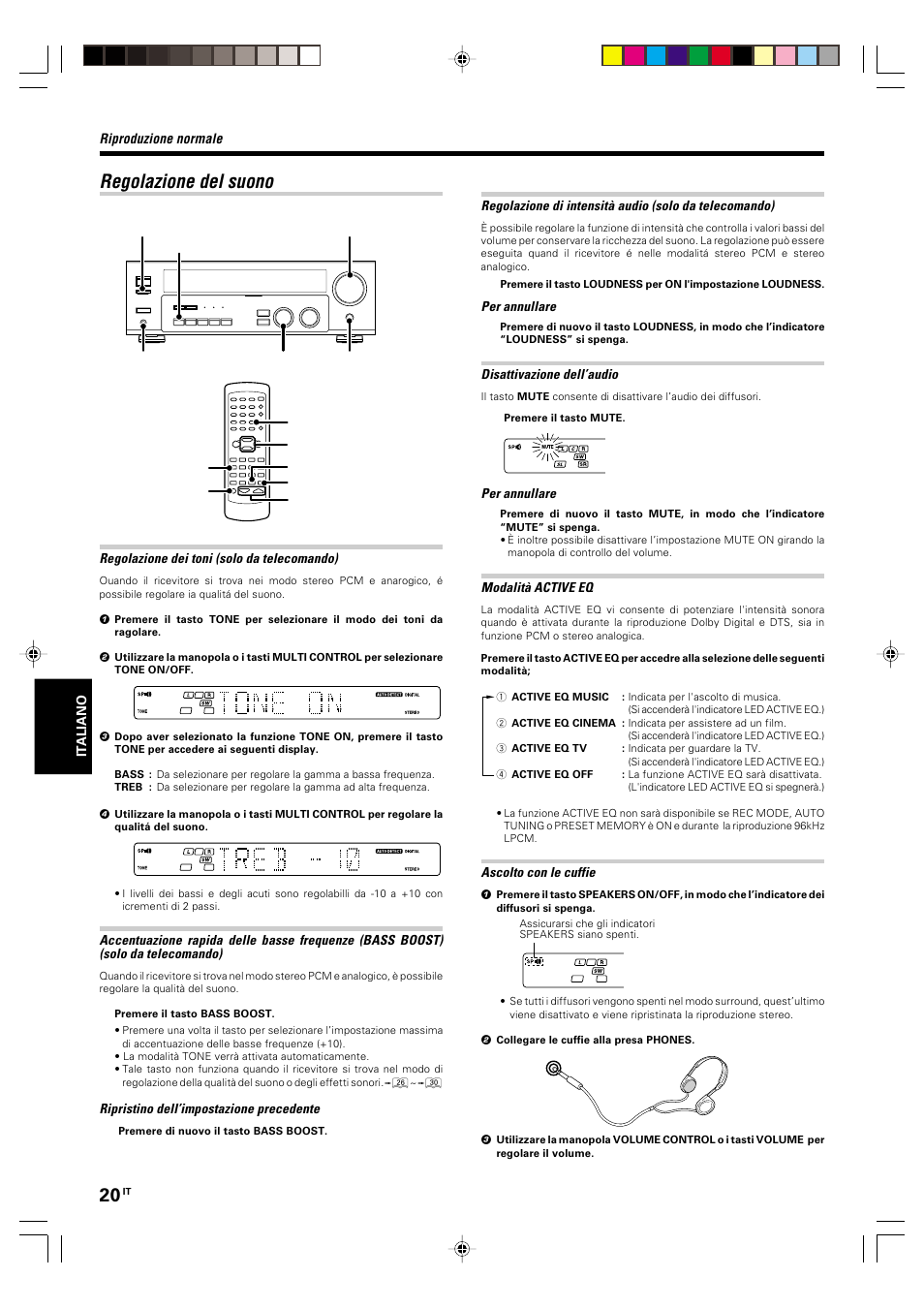 Regolazione del suono | Kenwood KRF-V5570D User Manual | Page 128 / 180