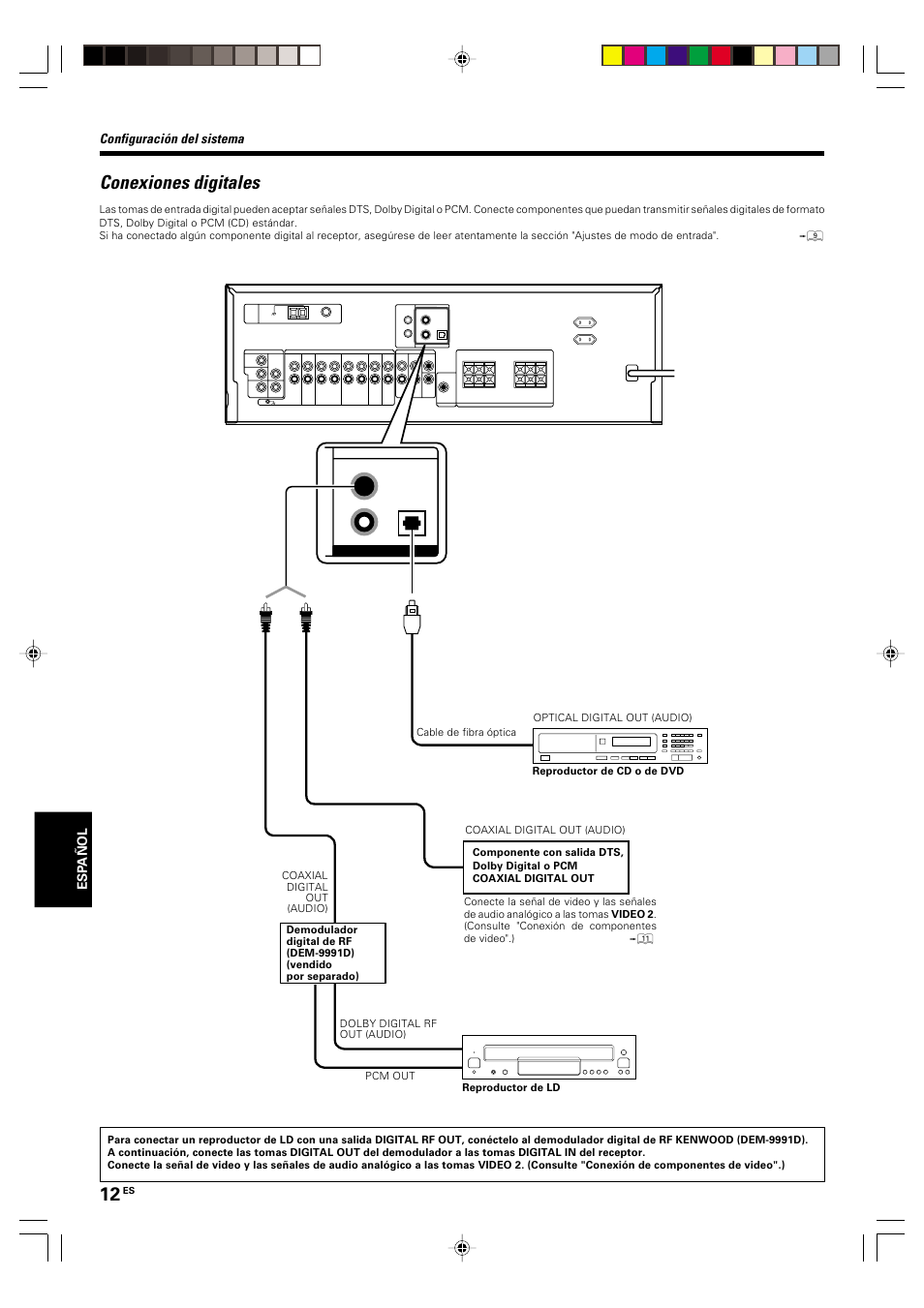 Conexiones digitales, Configuración del sistema | Kenwood KRF-V5570D User Manual | Page 156 / 180