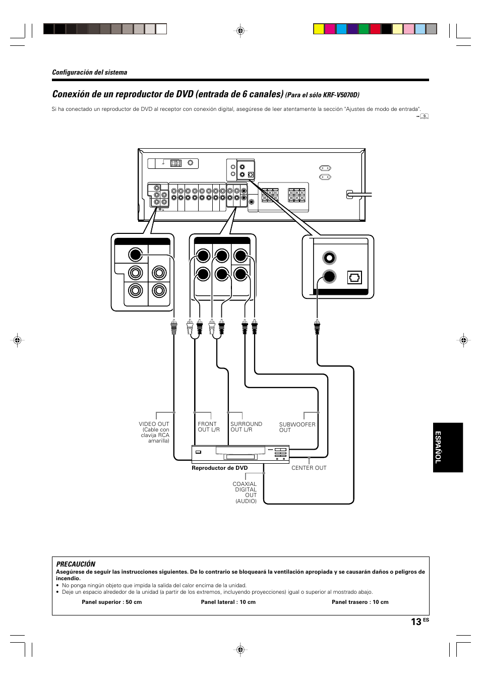 Configuración del sistema, Para el sólo krf-v5070d) precaución | Kenwood KRF-V5570D User Manual | Page 157 / 180