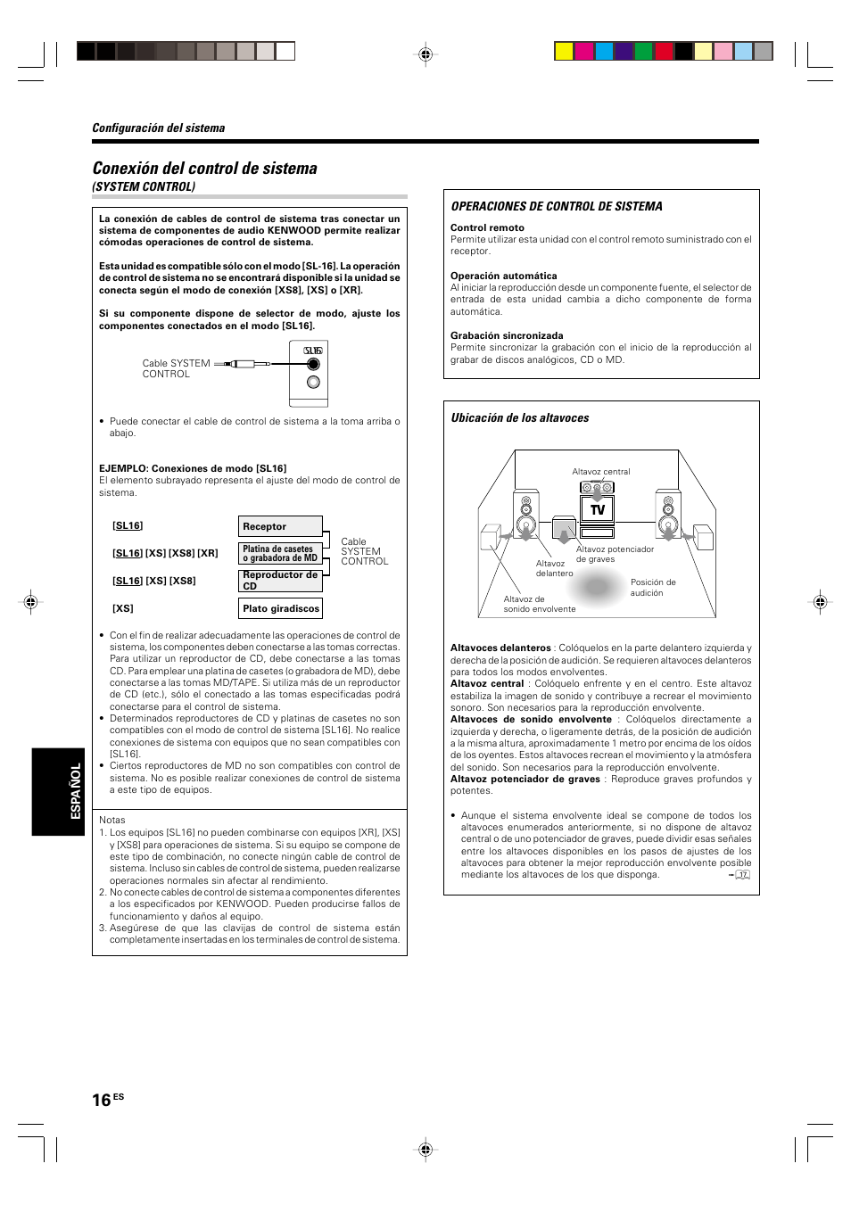 Conexion del control de sistema (system control), Conexión del control de sistema | Kenwood KRF-V5570D User Manual | Page 160 / 180