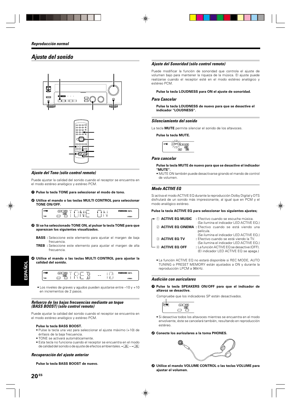 Ajuste del sonido | Kenwood KRF-V5570D User Manual | Page 164 / 180