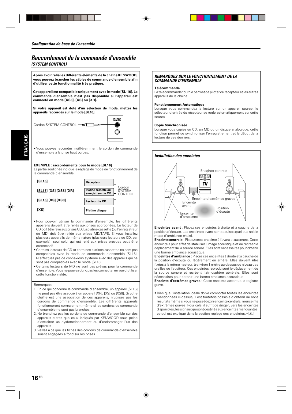 Raccordement de la commande d’ensemble | Kenwood KRF-V5570D User Manual | Page 52 / 180