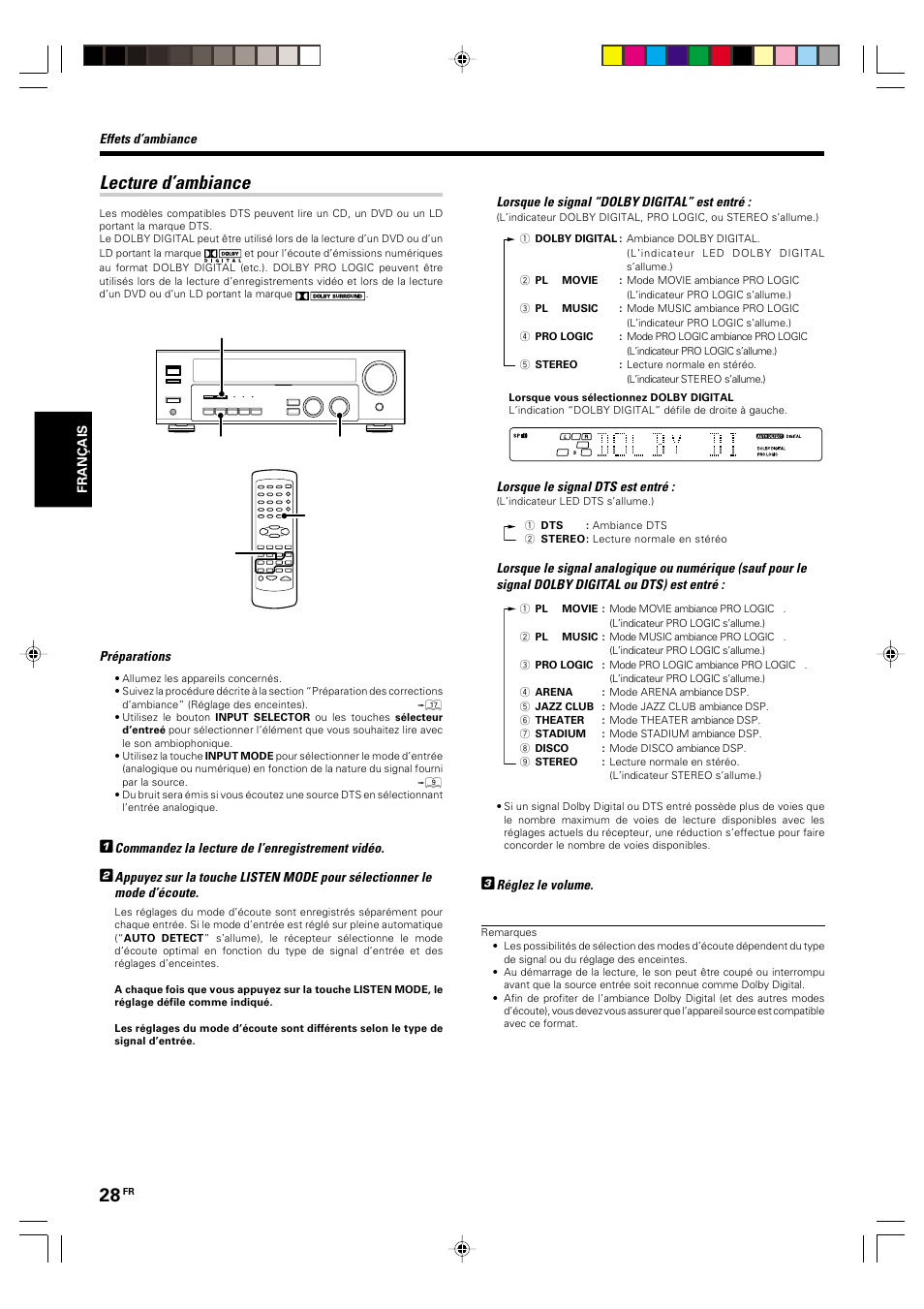 Lecture d’ambiance | Kenwood KRF-V5570D User Manual | Page 64 / 180