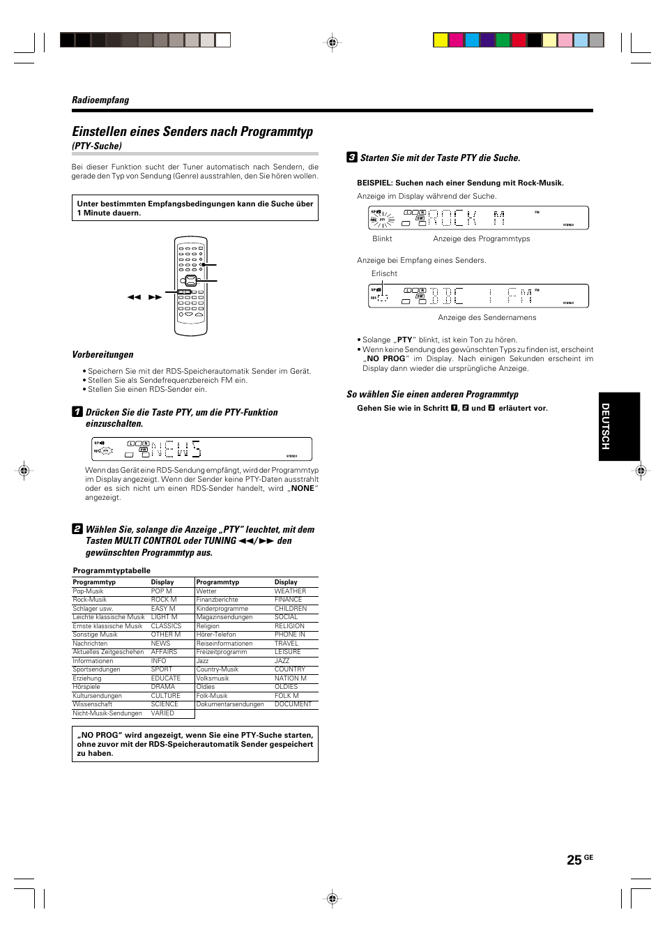 Einstellen eines senders nach programmtyp | Kenwood KRF-V5570D User Manual | Page 97 / 180